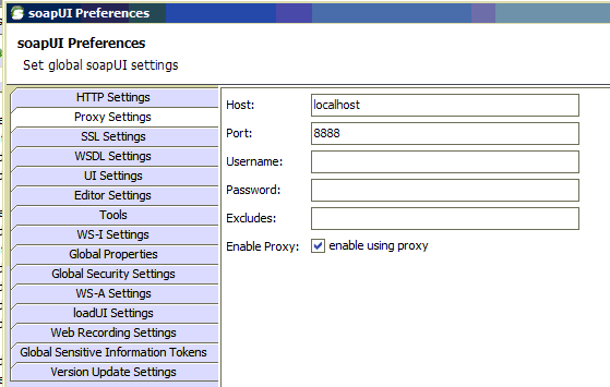 SoapUI Settings